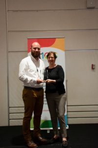 Daniel Hyde (Early Career Award Winner) and Kathy Hirsh-Pasek (President)
