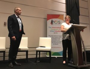 Scott Johnson, Chair of Awards Committee, and Lisa Oakes, President-Elect, discussing the awards